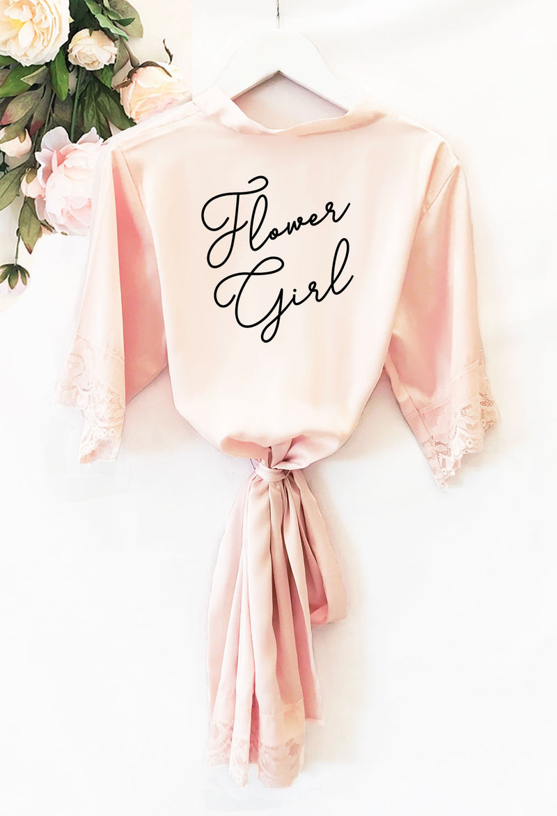 Satin Lace Flower Girl Robe - The Persnickety Bride