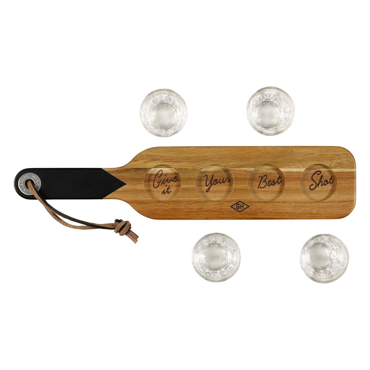 Serving Paddle & Shot Glasses - The Persnickety Bride