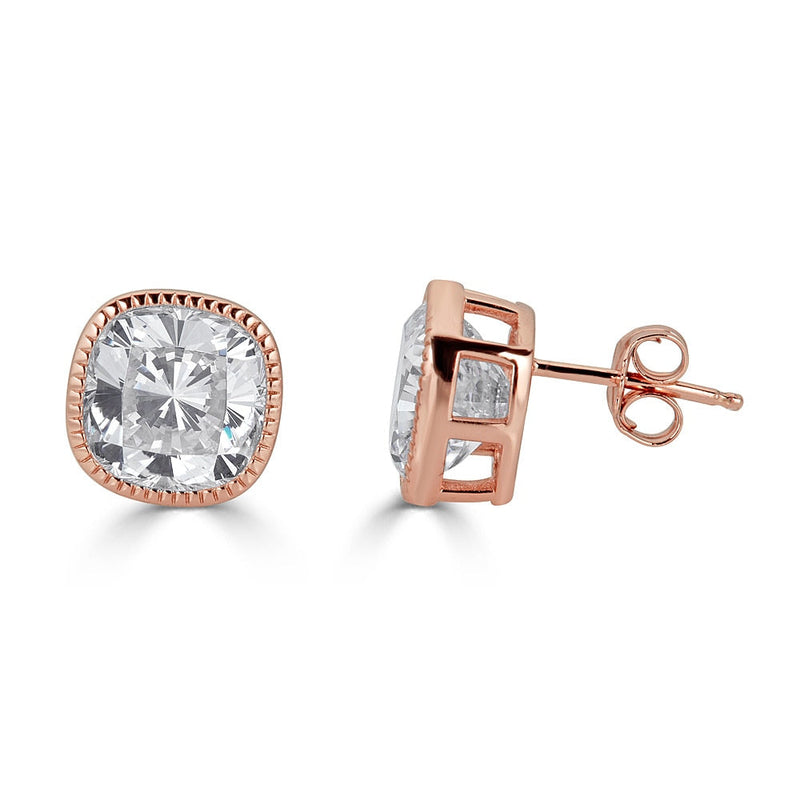 Lucille Cushion Cut Stud Earrings