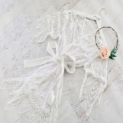 White Lace Robe - The Persnickety Bride