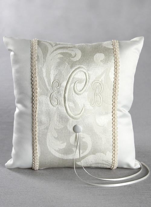Brocade Monogram Ring Pillow - The Persnickety Bride