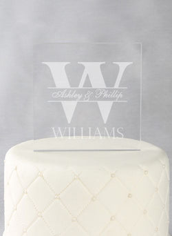 Bold Initial Acrylic Square Cake Top - The Persnickety Bride
