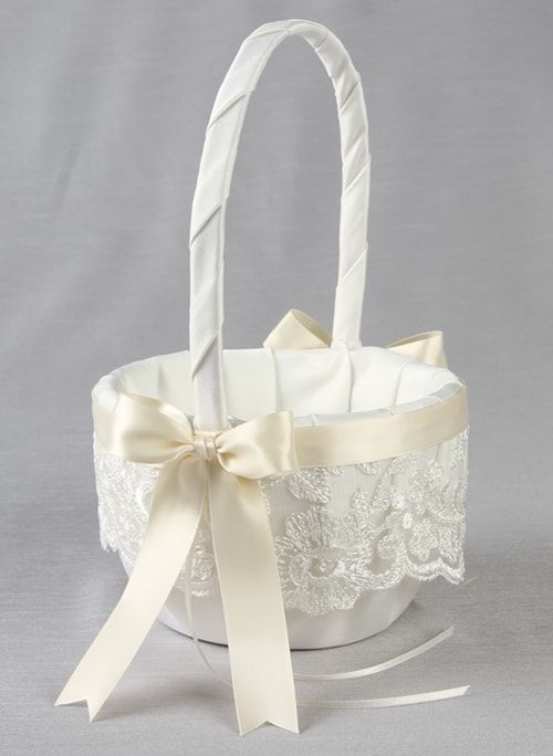 Chantilly Lace Flower Basket - The Persnickety Bride