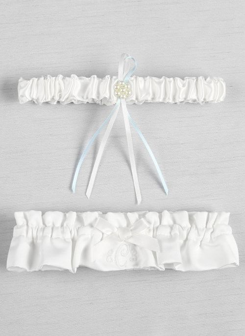 Embroidered Monogram Garter Set - The Persnickety Bride