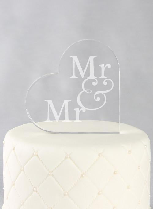 Acrylic Heart Cake Topper - The Persnickety Bride