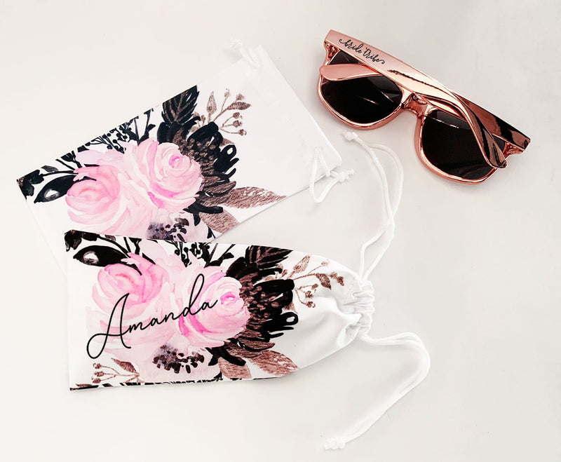 Personalized Floral Sunglasses Pouch - The Persnickety Bride