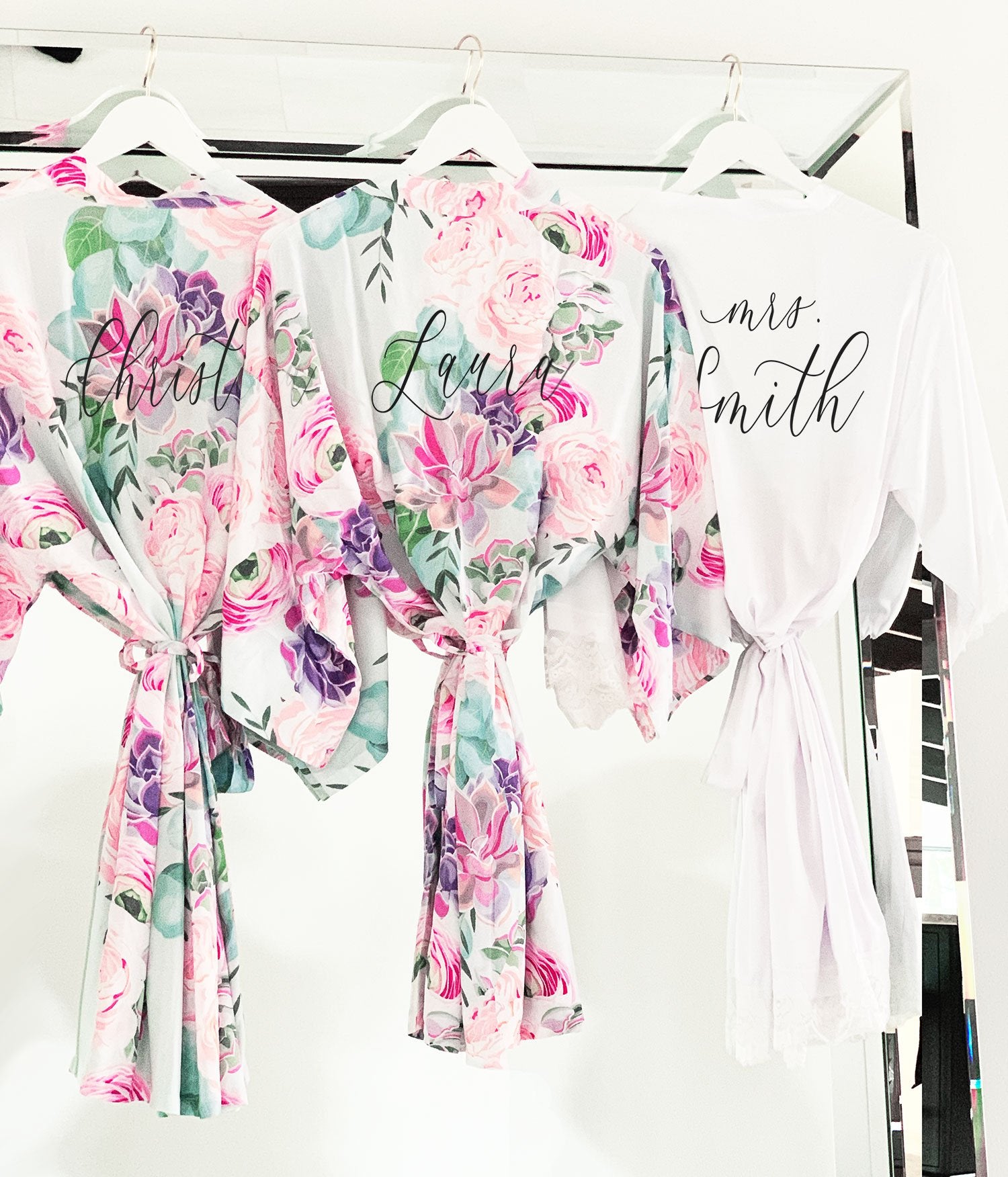 Personalized Succulent Cotton Robes - The Persnickety Bride