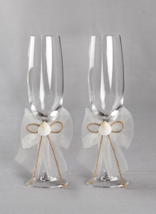 Seashore Toasting Flutes - The Persnickety Bride