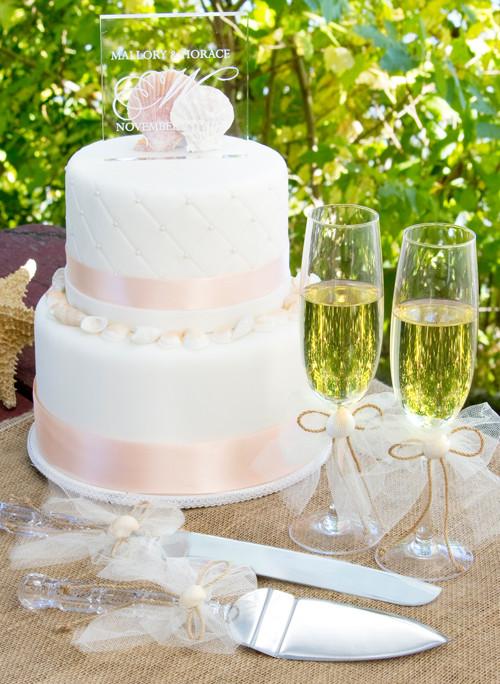 Seashore Toasting Flutes - The Persnickety Bride