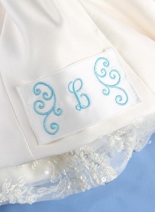 Flourish Single Initial Dress Label - The Persnickety Bride