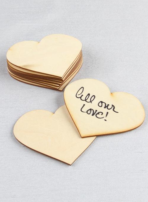 Wood Heart Guest Cards - The Persnickety Bride